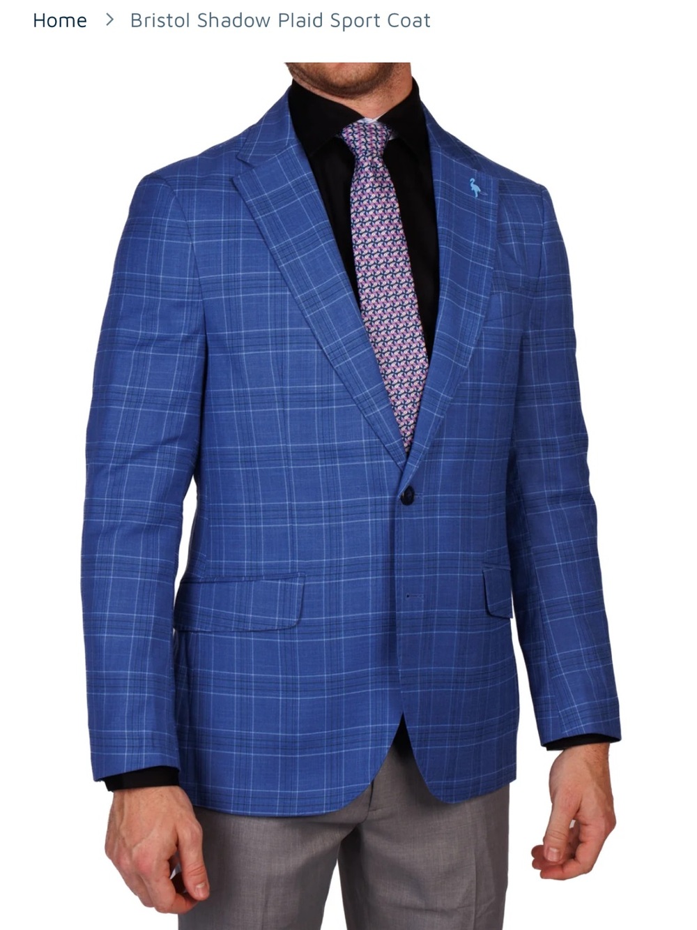 TailorByrd Bristol Shadow Plaid Blue Sport Coat Blazer Men’s 40R